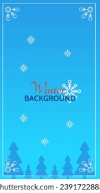 winter background that you can use for your projects. It features a blue gradient sky with white snowflakes