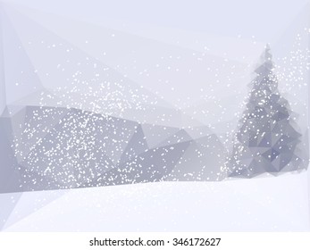 winter background with tree in the mountains