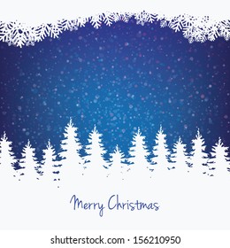 winter background tree stars and snow