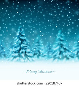 Winter background with trees, Merry Christmas, eps 10