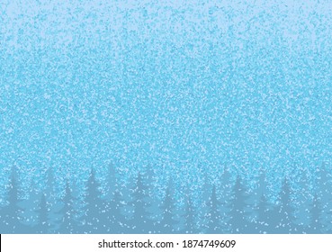 Winter Background With Trees, vector illustration