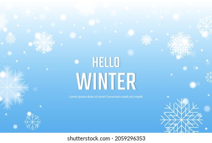 winter background vector design, snowflake