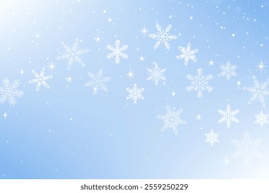Winter background vector illustration, snowflake wave festive wallpaper design