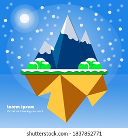 winter background vector with landscape concept