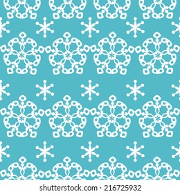 winter background, vector seamless pattern with snowflakes