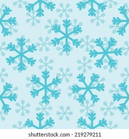 winter background, vector seamless pattern with snowflakes