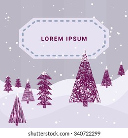 Winter background in vintage style. Vector illustration for your graphic design.