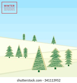 Winter background in vintage style. Vector illustration for your graphic design.