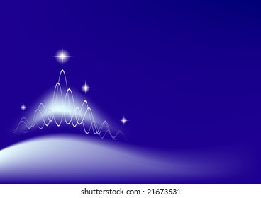 Fundo de inverno com árvore de Natal onda