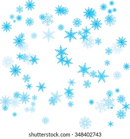 winter background, a white background with blue snowflakes