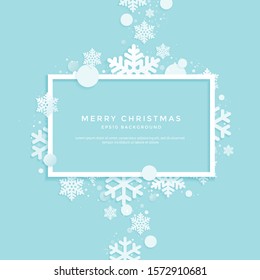 winter background, White Christmas shapes on a blue background