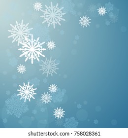 Winter background.New Year. Christmas night with snowfall.Vector illustration. Eps 10.