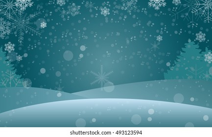 Winter background for your design, banner, presentation, brochure. Vector illustration. Snow and snowfall