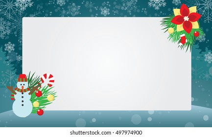 Winter background for your design, banner, presentation, brochure. Vector illustration. Snow and snowfall