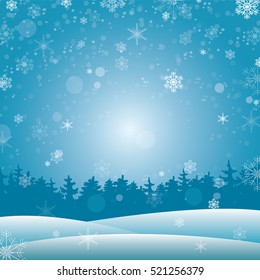 Winter background for your design, banner, presentation, brochure. Vector illustration. Snow and snowfall
