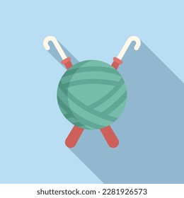 Winter ball icon flat vector. Wool knit. Scarf winter