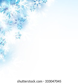 Winter banner with glowing snowflakes. Vector Eps10.