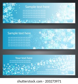 winter banner or header in light blue color
