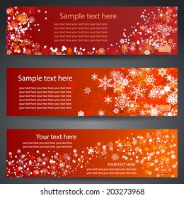 winter banner or header in red