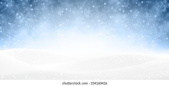 Winter Banner With Snow. Christmas Snow Surface. Eps10 Vector Illustration. 