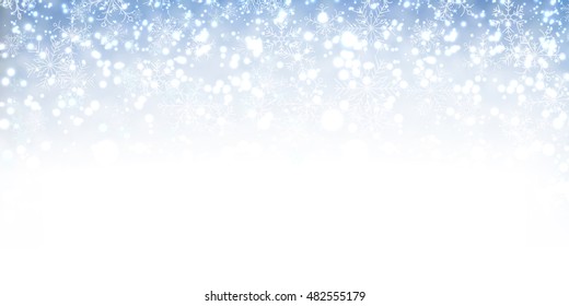 Winter banner with snow. Vector illustration.