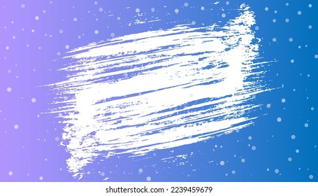 Pancarta de invierno con copos de nieve, pincel. Ilustración del vector