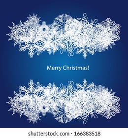 winter banner with snowflakes. For use by basis for a card