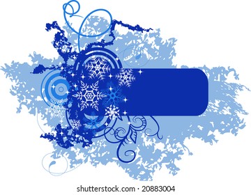 Winter banner with snowflakes. Vector illustration