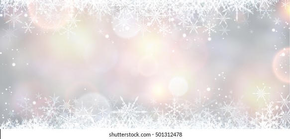 Winter banner with snowflakes. Vector illustration.