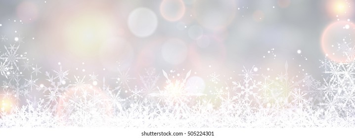 Winter banner with snowflakes. Vector illustration.