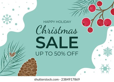 Pancarta de invierno para el sitio web. Conceptos de ilustración vectorial para diseño gráfico y web, banner de medios sociales, material de marketing. Venta de invierno, oferta especial. Feliz Navidad y Feliz Año Nuevo.