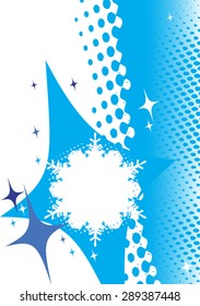 Winter banner.Abstract snowflake