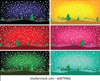 winter banners, abstract vector art illustration