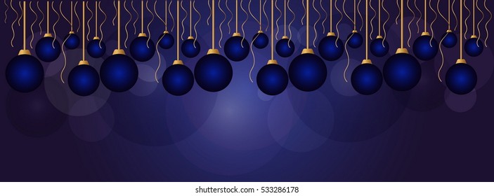 Winter banners with christmas balls. Merry Christmas and Happy New Year. Vector illustration