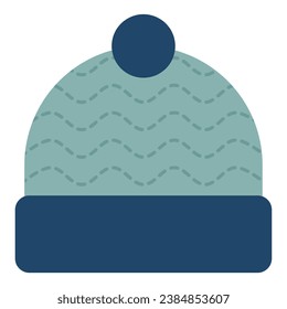 Winter beanie element. Vector illustration with winter theme and flat vector style. Editable vector element.