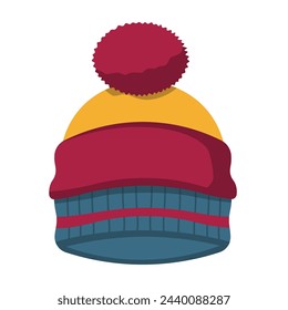 Winter beanie hat vector illustration, isolated on white background