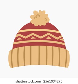 Winter beanie hat vector illustration isolated on white background	