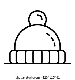 Winter beanie icon. Outline winter beanie vector icon for web design isolated on white background