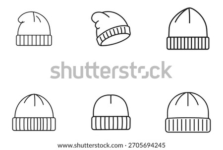 Winter beanies outline vector set to keep you warm this season