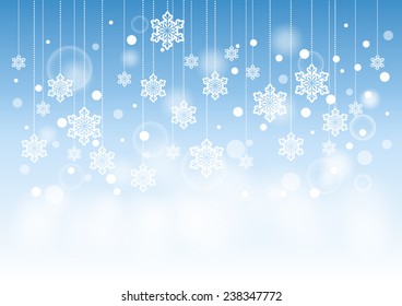 Winter Beautiful Background with Snow Flakes
