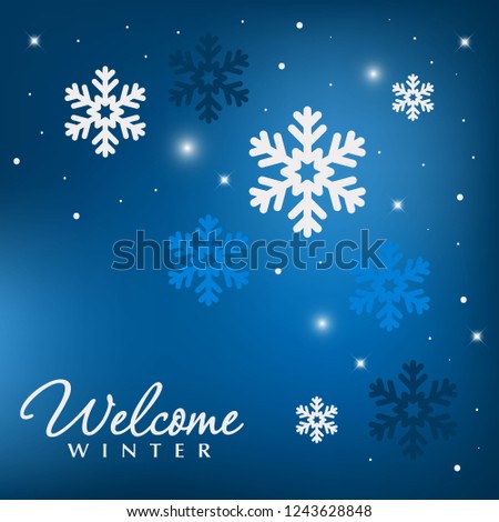 Winter beautiful decor with lights and snowflakes decoration