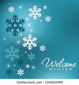 Winter beautiful decor with snowflakes.Christmas holiday backgro