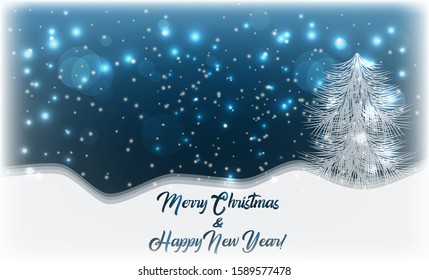 Winter beautiful wallpaper with snow, vector illustration