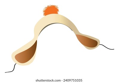 ilustración vectorial de sombrero beige de invierno