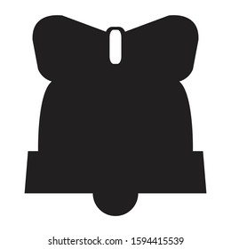 Winter Bell Icon Silhouette. Vector Illustration. Flat Cartoon Style.