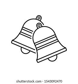 Winter bells icon. Simple line, outline vector of Christmas icons for ui and ux, website or mobile application