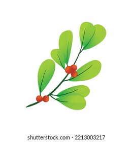 Icono de Ilustración del vector de Berry de invierno colorido