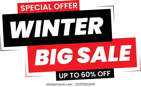 Winter Big Sale Promotional Ecommerce Offer Design Marketing Symbol