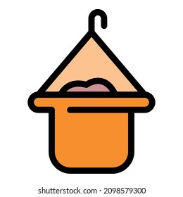 Winter Bird Feeder Icon. Outline Winter Bird Feeder Vector Icon Color Flat Isolated