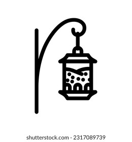 winter bird feeding season line icon vector. winter bird feeding season sign. isolated contour symbol black illustration
